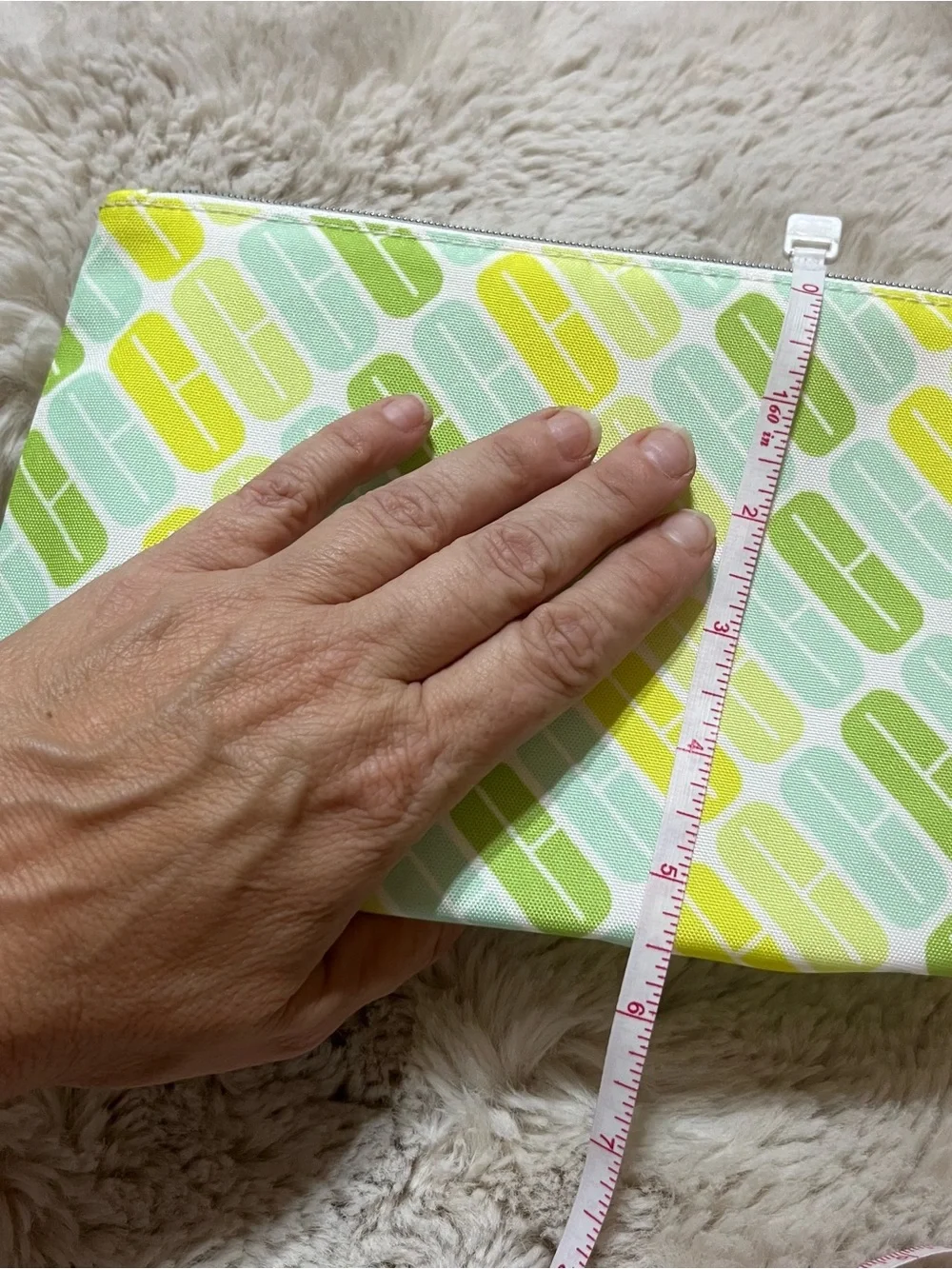 Clinique Geometric Cosmetic Pouch in Yellow, Mint & Lime 02-19